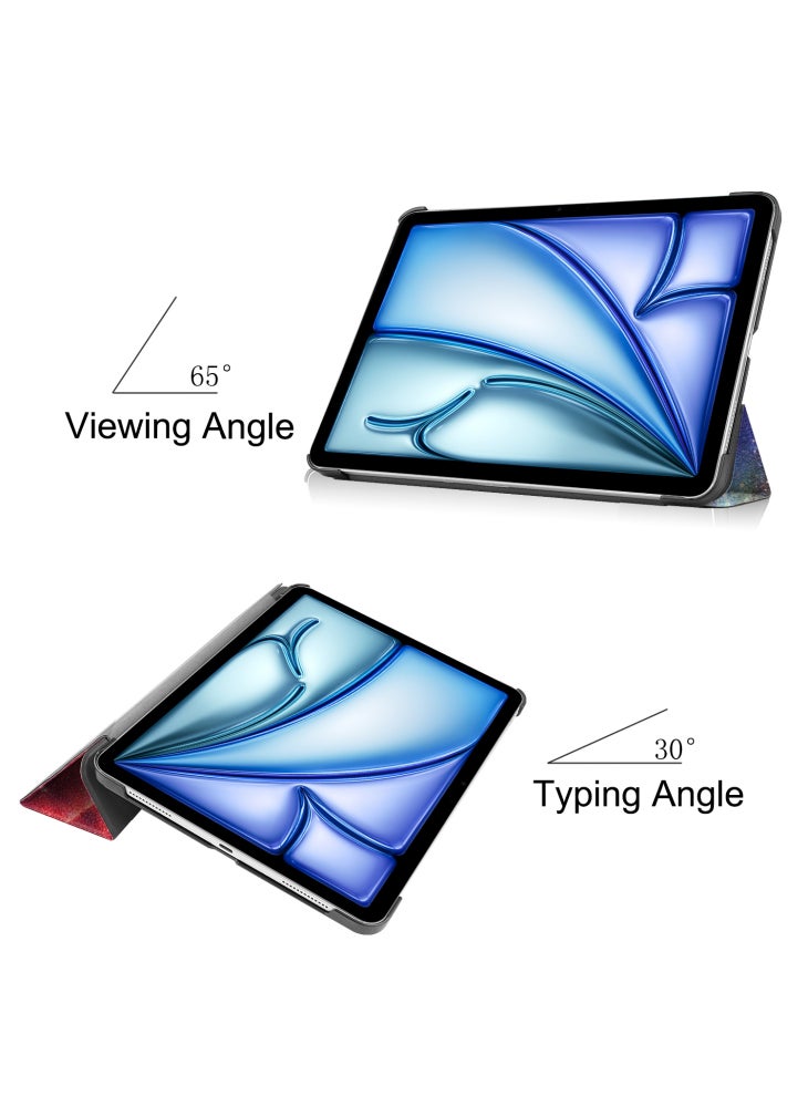 حافظة جلدية بحامل مطبوع عليها نمط لجهاز iPad Air 11 (2025)/(2024) اللوحي - Galaxy - Image 5