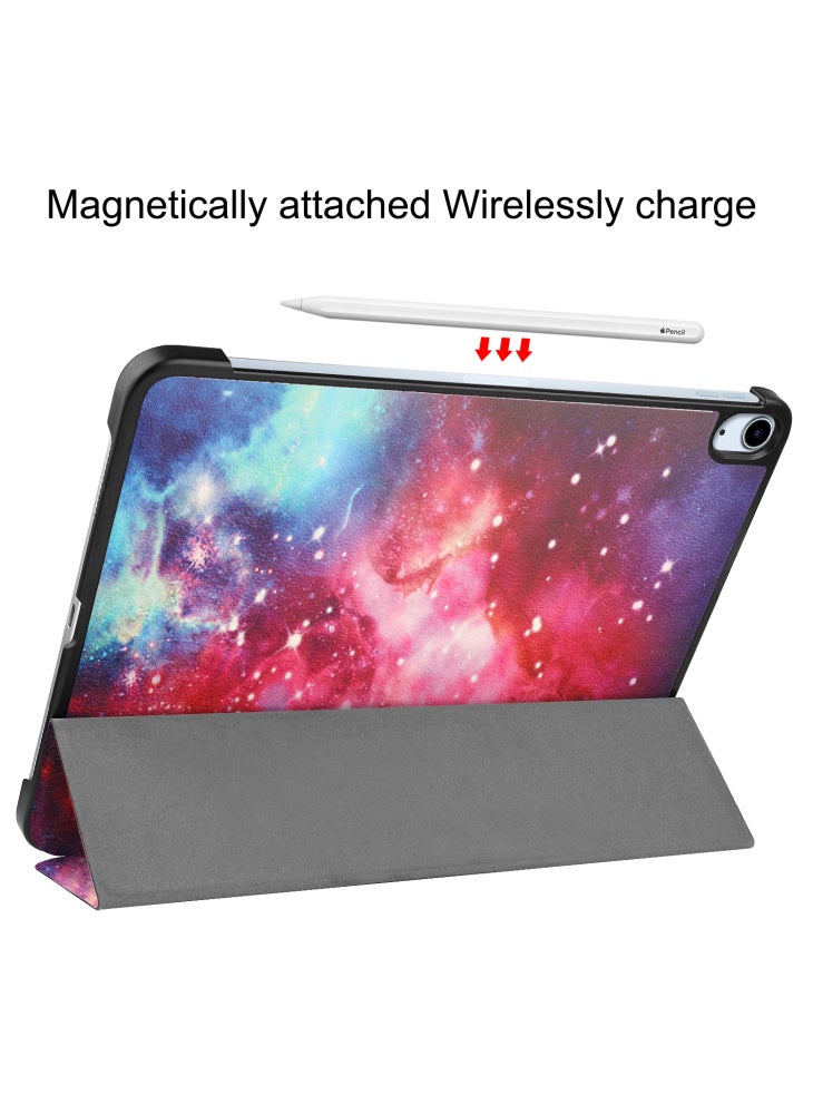 حافظة جلدية بحامل مطبوع عليها نمط لجهاز iPad Air 11 (2025)/(2024) اللوحي - Galaxy - Image 3