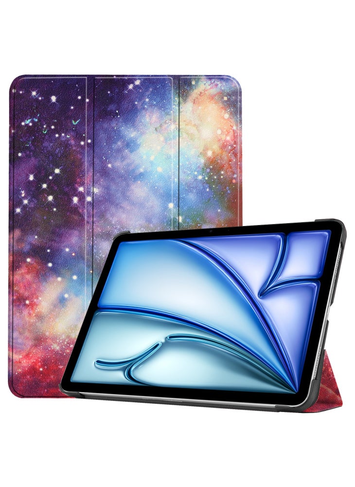 حافظة جلدية بحامل مطبوع عليها نمط لجهاز iPad Air 11 (2025)/(2024) اللوحي - Galaxy - Image 1