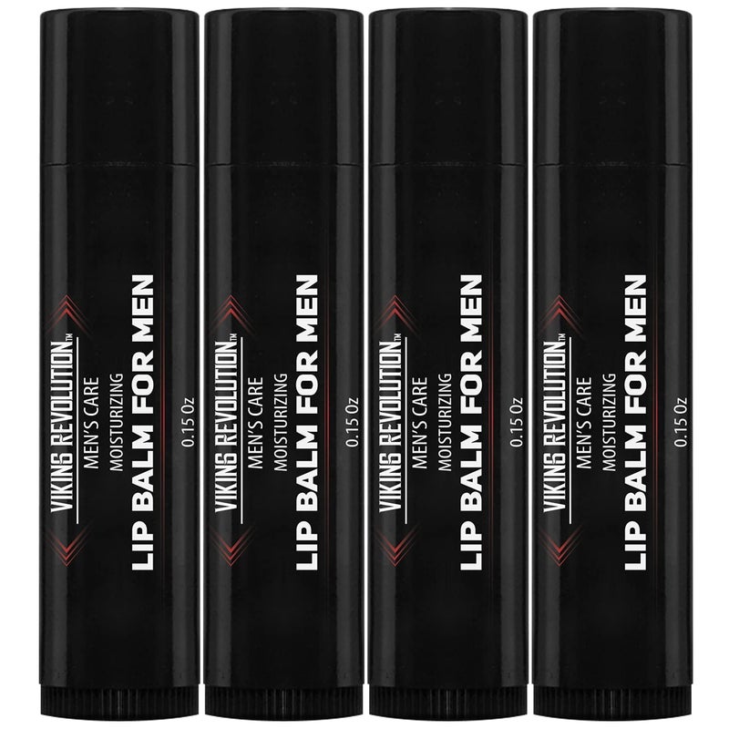 Viking Revolution All Natural Lip Balm Moisturizer for Dry Cracked Chapped Lips 4 Pack