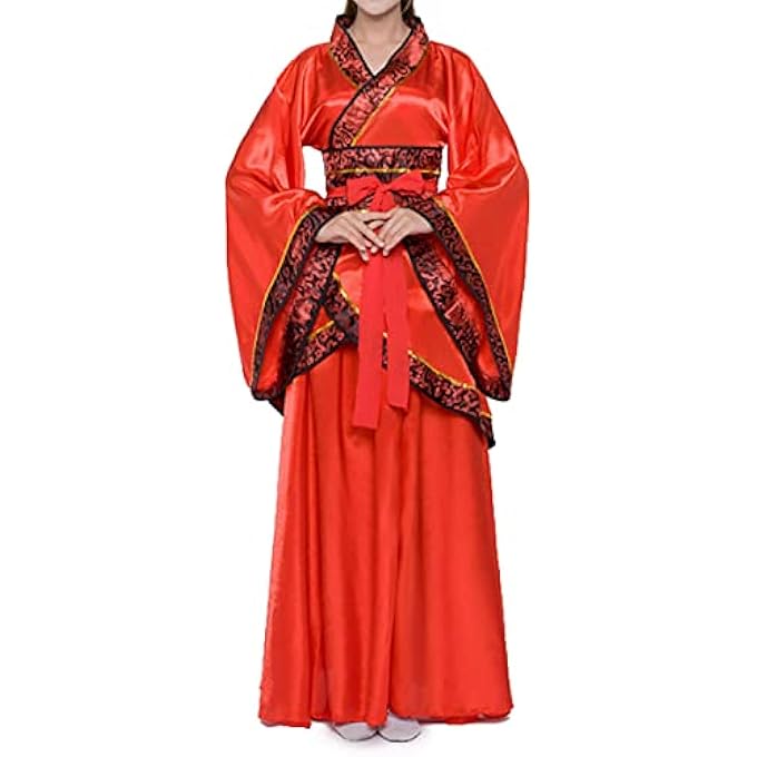 WOMEN'S CHINESE HANFU DRESS ANCIENT TRADITIONAL COSTUME OUTFIT STAGE PERFORMANCE WEAR (1# RED TOP+RED SKIRT, M) - Image 1