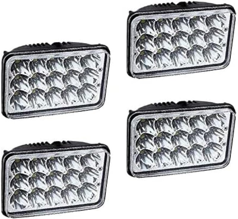 AMUNIESUN DOT Approved 4X6" Inch Sealed Beam LED Headlights for Kenworth T600 T800 / Peterbilt 357 378 379 - 4PCS - Image 1
