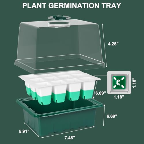 Sondiko Silicone Seed Starter Tray, 48 Cell Reusable Seed Starter Kit, Seedling Starter Trays with Humidity Dome, Mini Greenhouse Germination Kit, Perfect for Starting Vegetable, Flower & Herb Seeds - Image 2