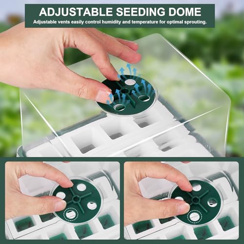 Sondiko Silicone Seed Starter Tray, 48 Cell Reusable Seed Starter Kit, Seedling Starter Trays with Humidity Dome, Mini Greenhouse Germination Kit, Perfect for Starting Vegetable, Flower & Herb Seeds - Image 5