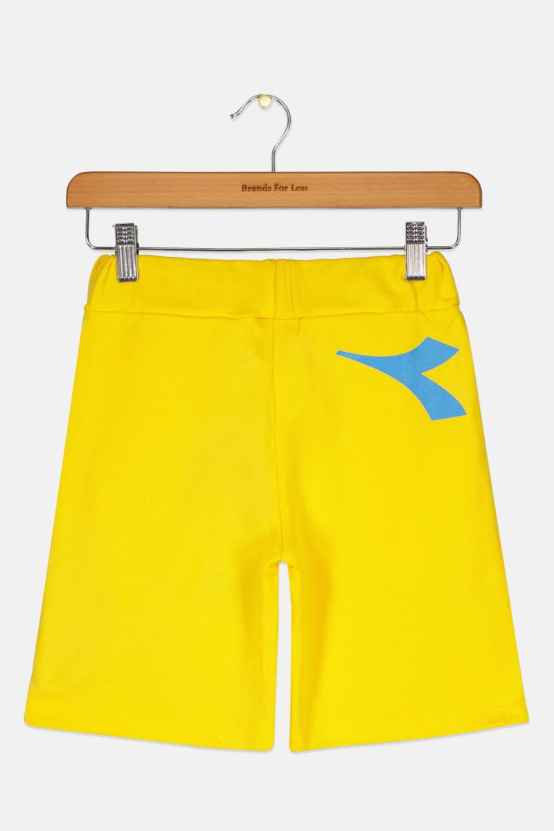 DIADORA Kids Boy Brand Logo Basic Shorts, Yellow - Image 2