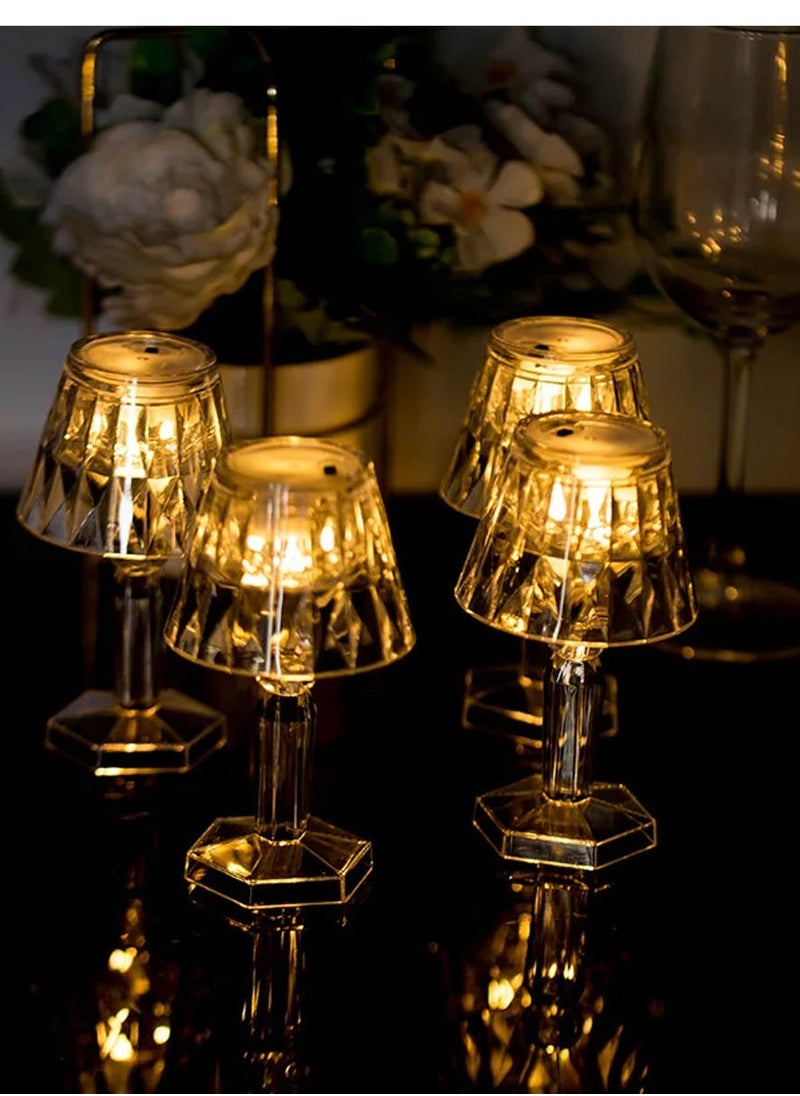 co arma A set of 4 transparent lampshades with yellow light, small in size, 12 cm high  - Image 2