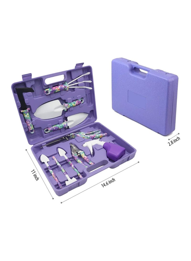KASTWAVE Purple Garden Toolbox Set, High Quality and Practical Flower Planting Tool Suitable for Transplanting, Sowing, 10 Pieces - Image 3