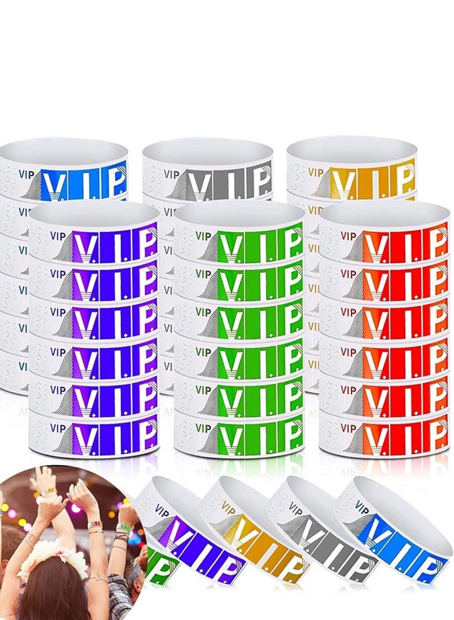 VIP Paper Wristbands for Events Colors 600 Counts Neon Wrist Bands Waterproof Arm Hand Lightweight Concert 0.79in Colored Bracelets Adhesive Party  - Image 1
