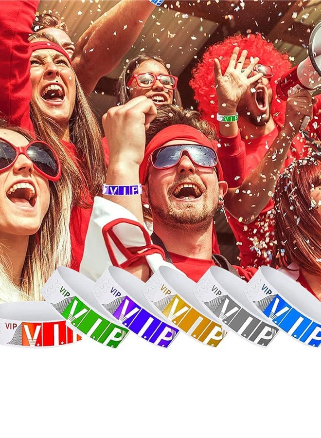 VIP Paper Wristbands for Events Colors 600 Counts Neon Wrist Bands Waterproof Arm Hand Lightweight Concert 0.79in Colored Bracelets Adhesive Party  - Image 3