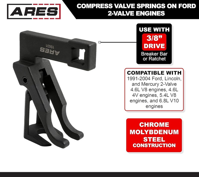 ARES 15031 - ضاغط زنبرك الصمام لمحركات فورد 2-صمام - متوافق مع محركات فورد 2-صمام 4.6L V8، 4.6 4V، 5.4 V8، و 6.8 V10 - Image 2