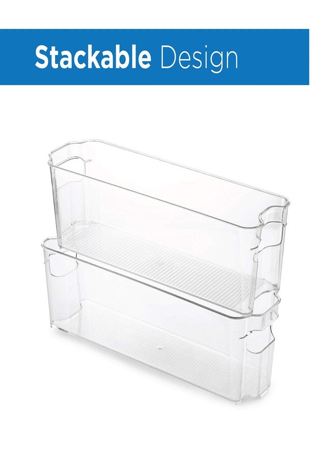 Seseno Set Of 6 Refrigerator Organizer Bins - Stackable Fridge Organizers for Freezer, Kitchen, Countertops, Cabinets - Clear Plastic Pantry Storage Racks - Image 2