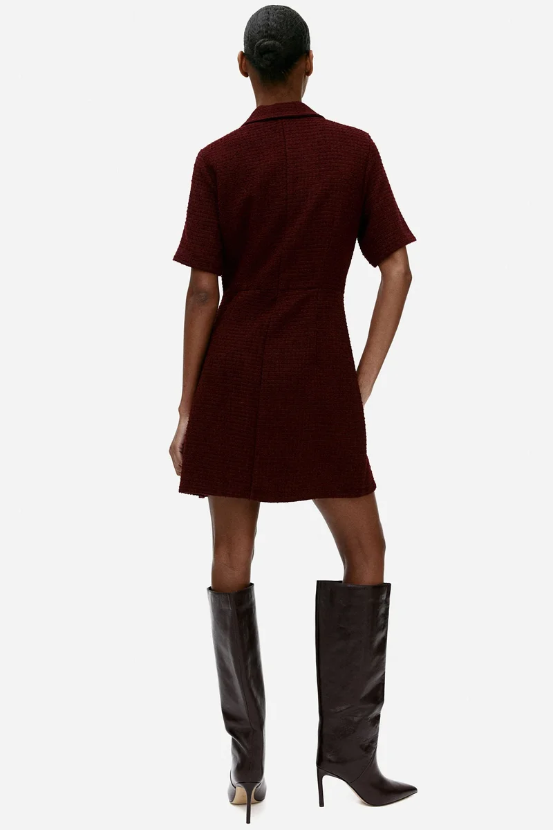 H&M Button-Front Bouclé Dress