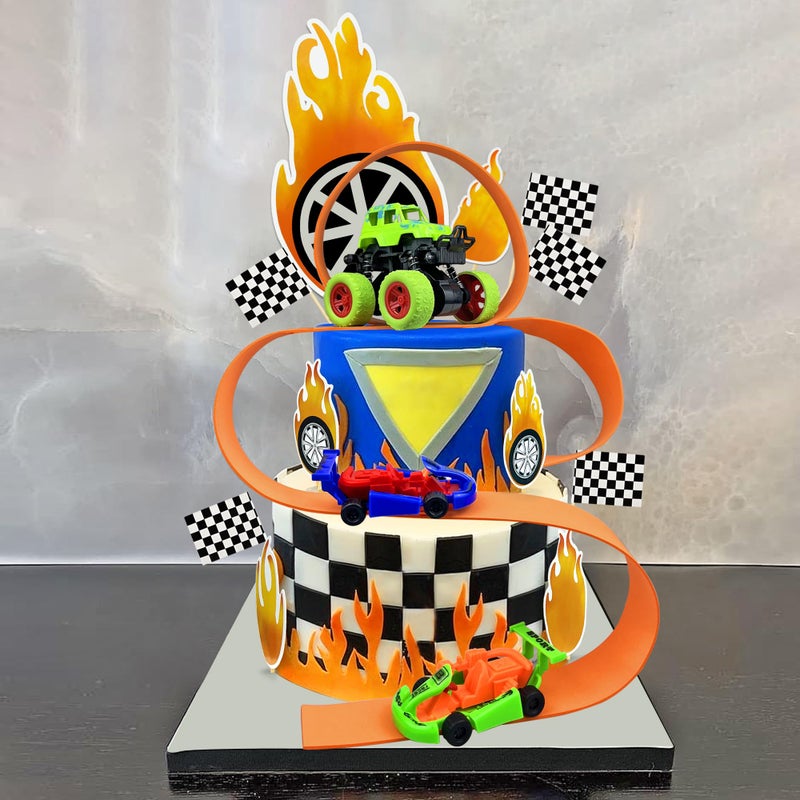 KEEPARTY 19PCS Truck Cake Decorations Trucks Race Cars Cake Topper For Truck Themed Racing Car Party Decoration Supplies - Image 3