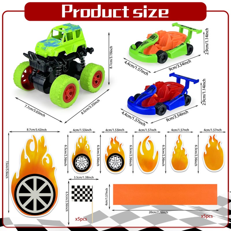 KEEPARTY 19PCS Truck Cake Decorations Trucks Race Cars Cake Topper For Truck Themed Racing Car Party Decoration Supplies - Image 2