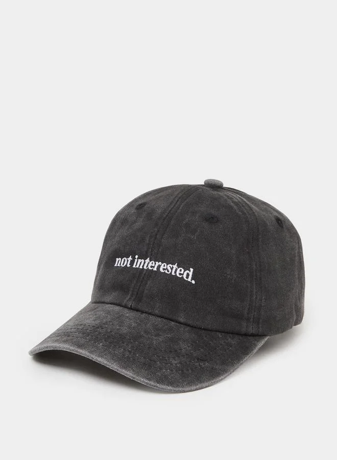 ستايلي Charcoal Embroidered Baseball Cap
