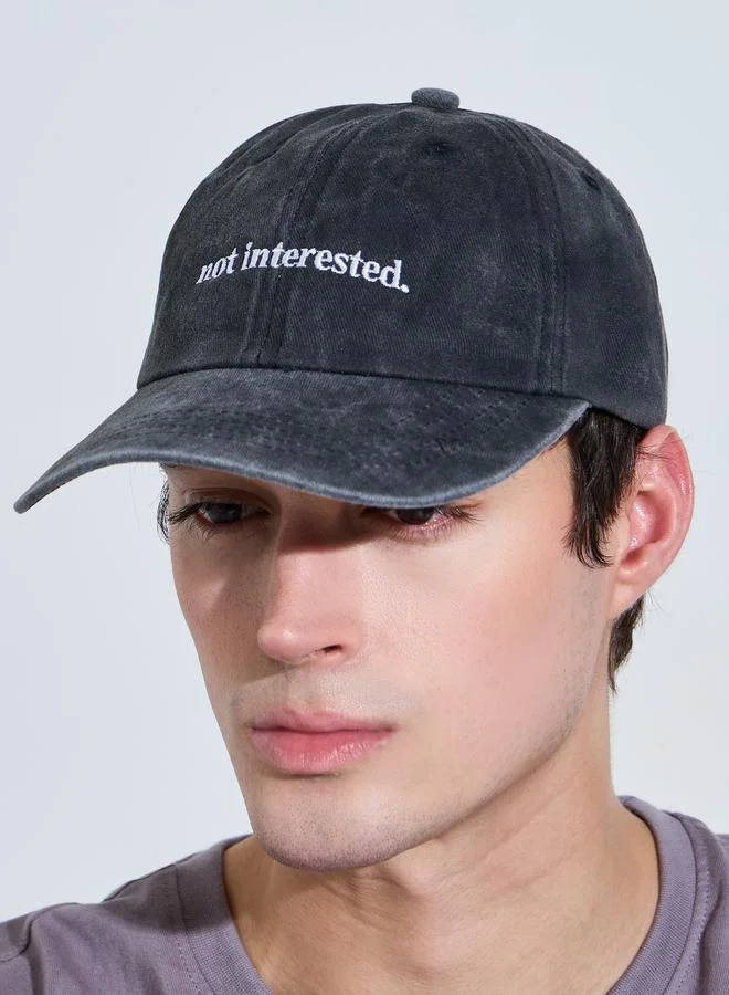 ستايلي Charcoal Embroidered Baseball Cap