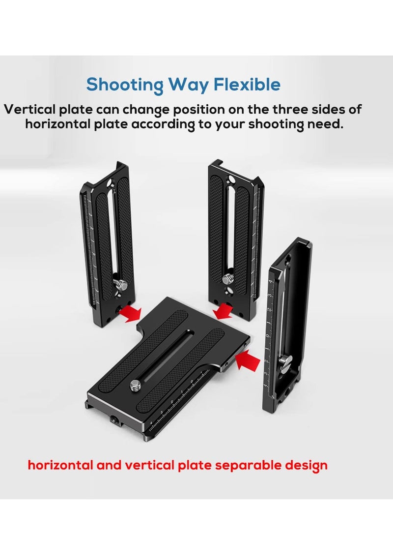 Zikra Aluminum L Bracket Vertical Horizontal Switching Quick Release Plate for DJI Ronin RS2 RSC2 for Zhiyun Weebill-S Gimbal Stabilizer Tripod Monopod and SLRs - Image 3