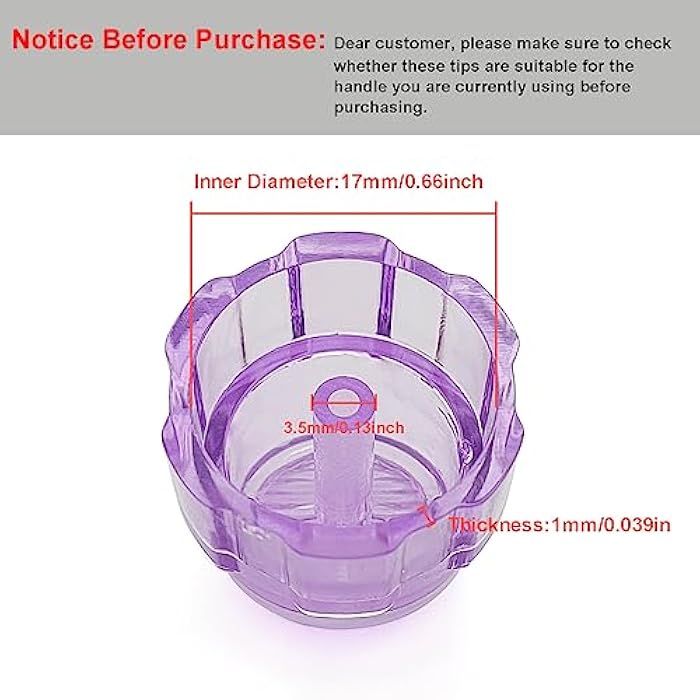 Elitzia Plastic Dermabrasion Microderma Heads Facial Aqua Peel Tips Water Peeling Caps Facial Care Skin Cleaning Tool Beauty Machine Replacement Spare Parts 8pcs Per Set（Purple） - Image 3