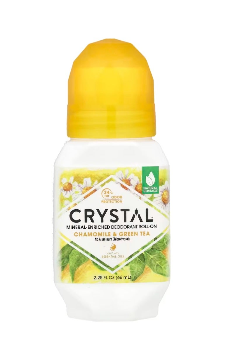 Crystal Mineral-Enriched Deodorant Roll-On Chamomile & Green Tea 2.25 fl oz (66 ml) - Image 1