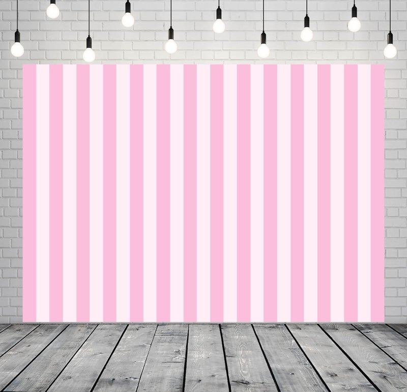 BELECO 7x5ft Fabric Stripe Backdrop Pink & White Stripes Background for Baby Kids Girls Birthday Photoshoot & Party Decorations Banner Photo Booth Studio Props - Image 2