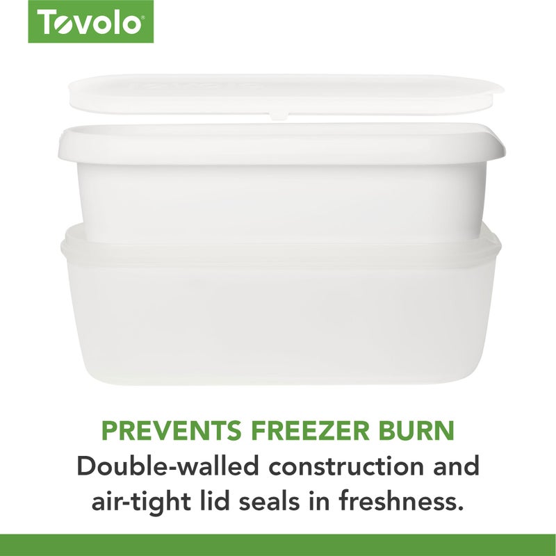Tovolo Ice Cream Containers for Homemade Ice Cream, Glide-A-Scoop (2.5 Qt, White) - Stackable Ice Cream Storage Containers for Freezer - BPA-Free Ice Cream Tub with Lid & Non-Slip Base - Image 5