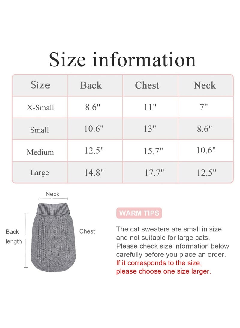 Warm Knitted Cat Sweater Turtleneck, Sleeveless Winter Outfit for Cats & Small Dogs (Grey, M) - Cozy Kitten Clothes for Cold Season  - Image 4