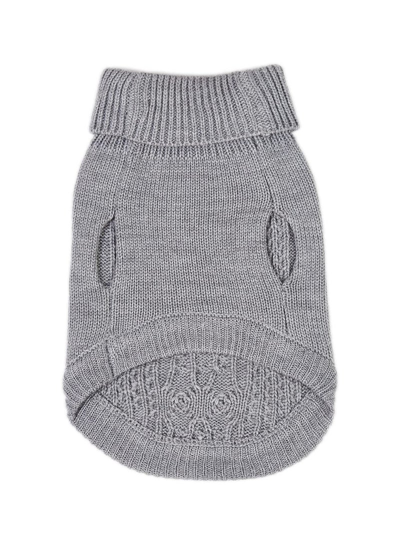 Warm Knitted Cat Sweater Turtleneck, Sleeveless Winter Outfit for Cats & Small Dogs (Grey, M) - Cozy Kitten Clothes for Cold Season  - Image 3