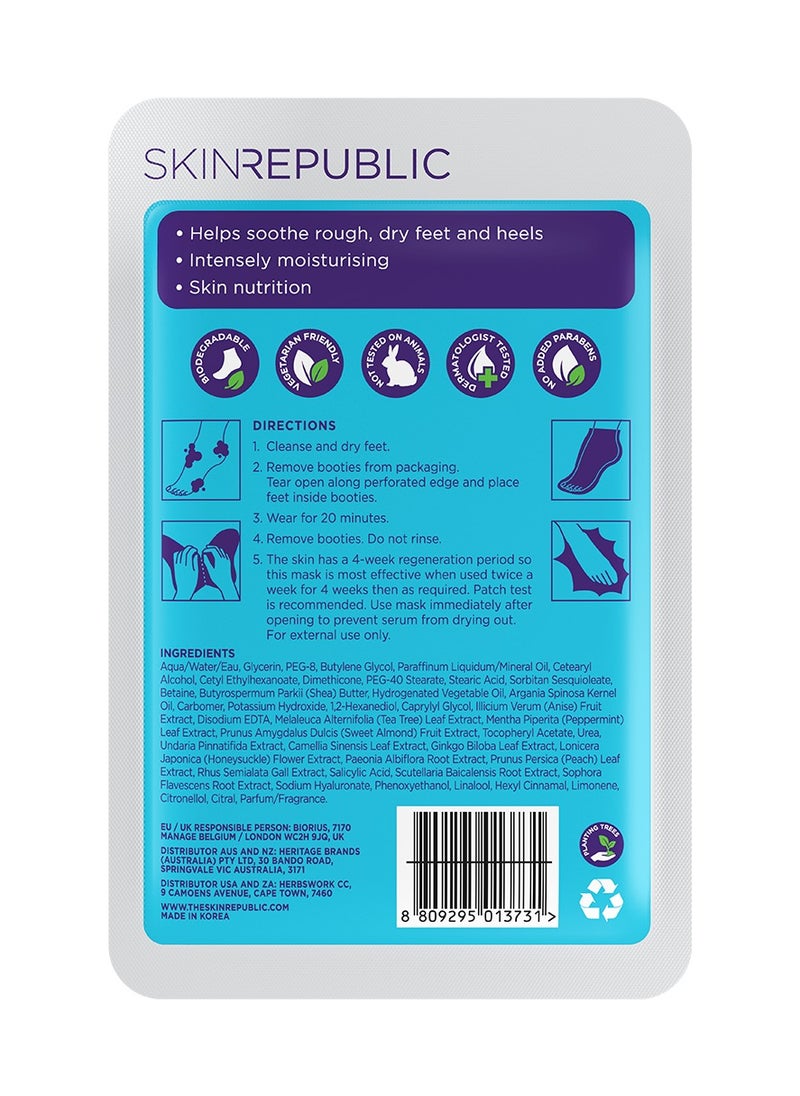 SKIN REPUBLIC Skin Republic Foot Repair Mask, Helps Soothe Rough Dry Feet and Heels, Intensely Moisturising, (1 pair) 18g  - Image 2
