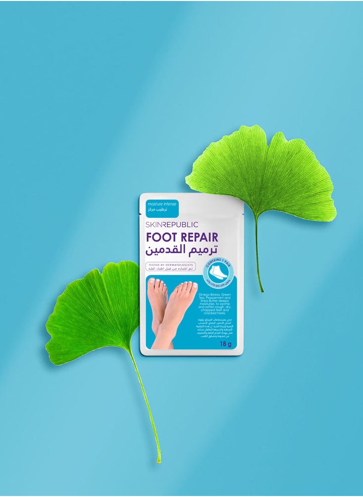 SKIN REPUBLIC Skin Republic Foot Repair Mask, Helps Soothe Rough Dry Feet and Heels, Intensely Moisturising, (1 pair) 18g  - Image 4