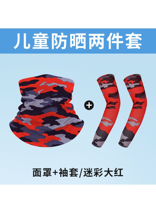Children's Mask Summer Thin Lycra Sunscreen Ice Silk Sleeve Combination Pack Anti-uv Outdoor Cycling Arm Sleeve