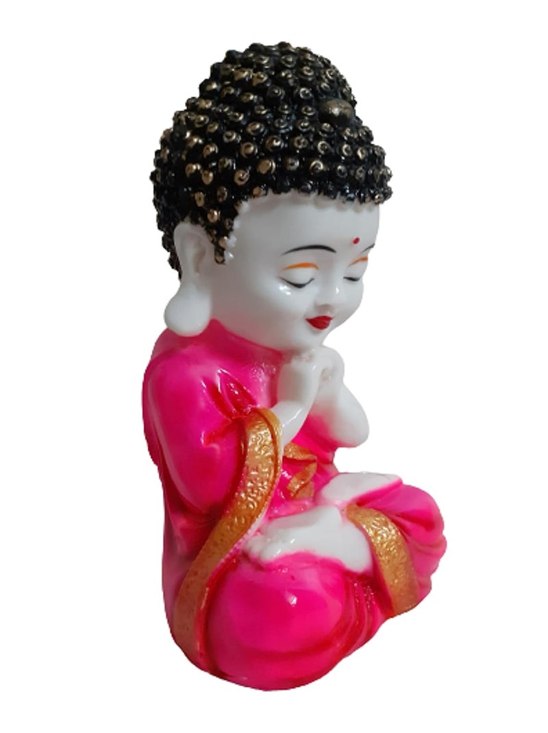 AFTERSTITCH Baby Monk Buddha Idol Showpiece Mini Baby Monk Buddha Statue Bring Peace and Serenity to Your Home Office Idol Figurines Cute Little Baby Monk Buddha10 8 22CM Pink - Image 4