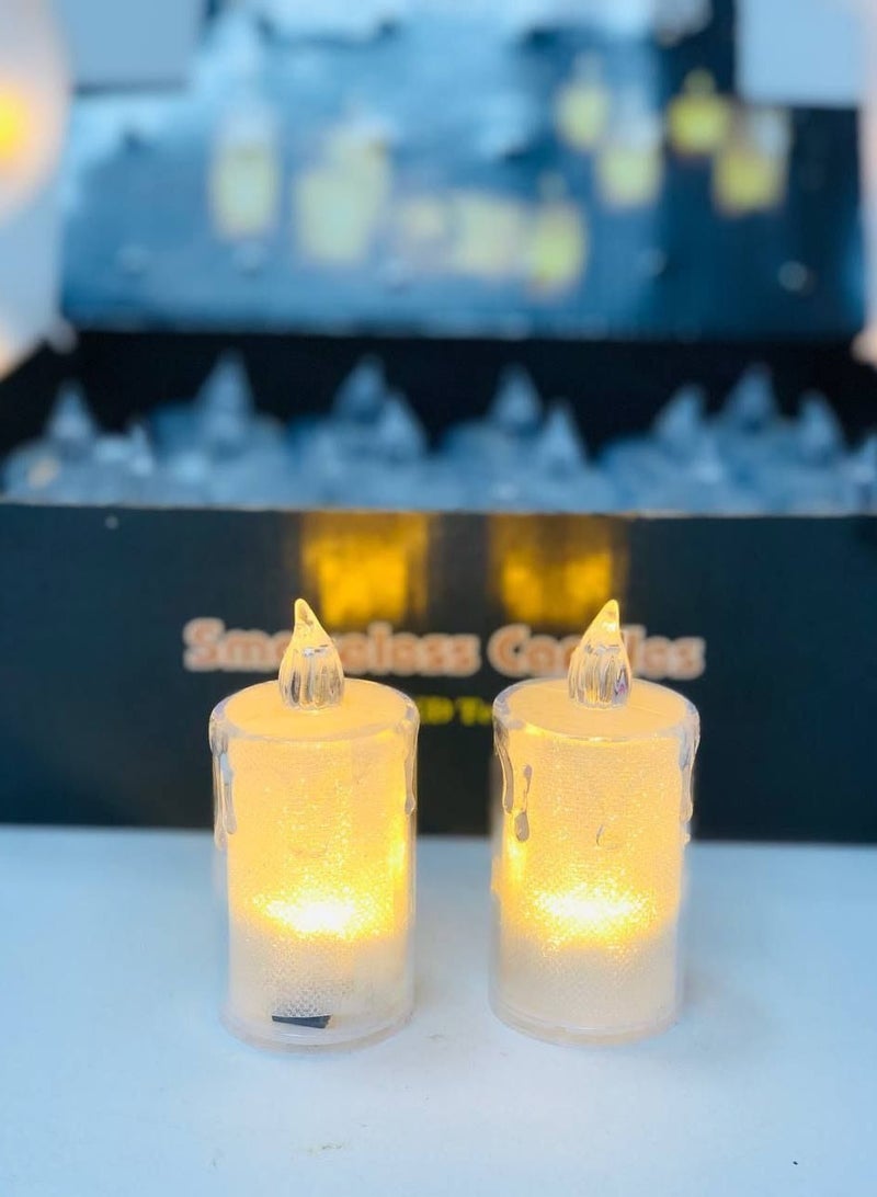 شموع  بدون لهب، زينة رمضان، شمعة LED ضوء ا مصابيح للطاولة والحرف اليدوية وديكور سطح المكتب والعطلات والمنزل والحفلات ورمضان والعيد عدد 2  - Image 1