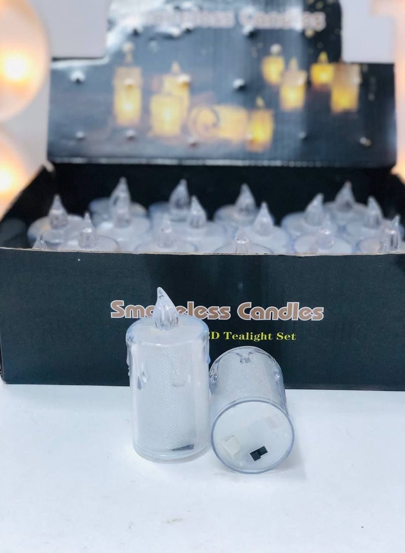 شموع  بدون لهب، زينة رمضان، شمعة LED ضوء ا مصابيح للطاولة والحرف اليدوية وديكور سطح المكتب والعطلات والمنزل والحفلات ورمضان والعيد عدد 2  - Image 2