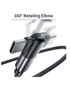 Excefore USB Type-C Charger Cord, 1.2m 180 Degree Rotating Head USB Type-C Nylon Charging and Data Transfer Cord Cable, for Samsung/LG/Moto/LG Phones, for PS5/Xbox X/S Controller/Switch Pro Controller  - Image 2