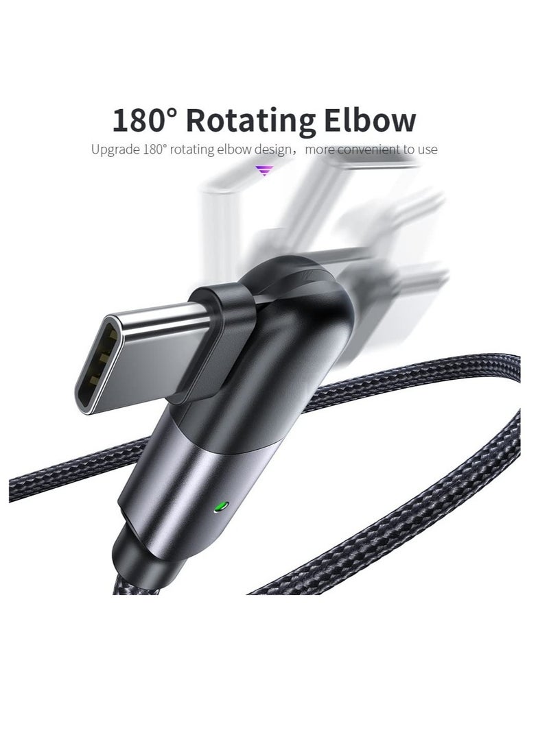 Excefore USB Type-C Charger Cord, 1.2m 180 Degree Rotating Head USB Type-C Nylon Charging and Data Transfer Cord Cable, for Samsung/LG/Moto/LG Phones, for PS5/Xbox X/S Controller/Switch Pro Controller - Image 2