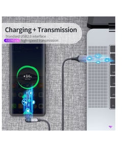 Excefore USB Type-C Charger Cord, 1.2m 180 Degree Rotating Head USB Type-C Nylon Charging and Data Transfer Cord Cable, for Samsung/LG/Moto/LG Phones, for PS5/Xbox X/S Controller/Switch Pro Controller  - Image 4