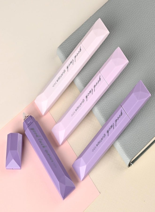 Temiary 4-Pack Double Sided Tape Roller, 6 mm x 196 Inch Adhesive Tape Glue Runner for Scrapbook Craft Supplies Office School (Purple) - Image 5