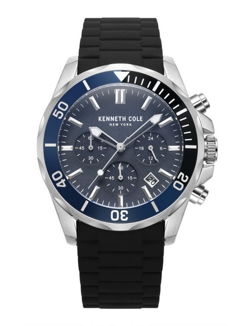 Kenneth Cole Men Silicone Strap Chronograph Watch KCWGQ2219001