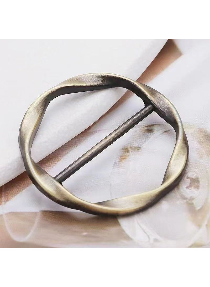 Generic - 2024 Spring Summer T-Shirt Scarf Knot Clip Fog Gold - Image 1