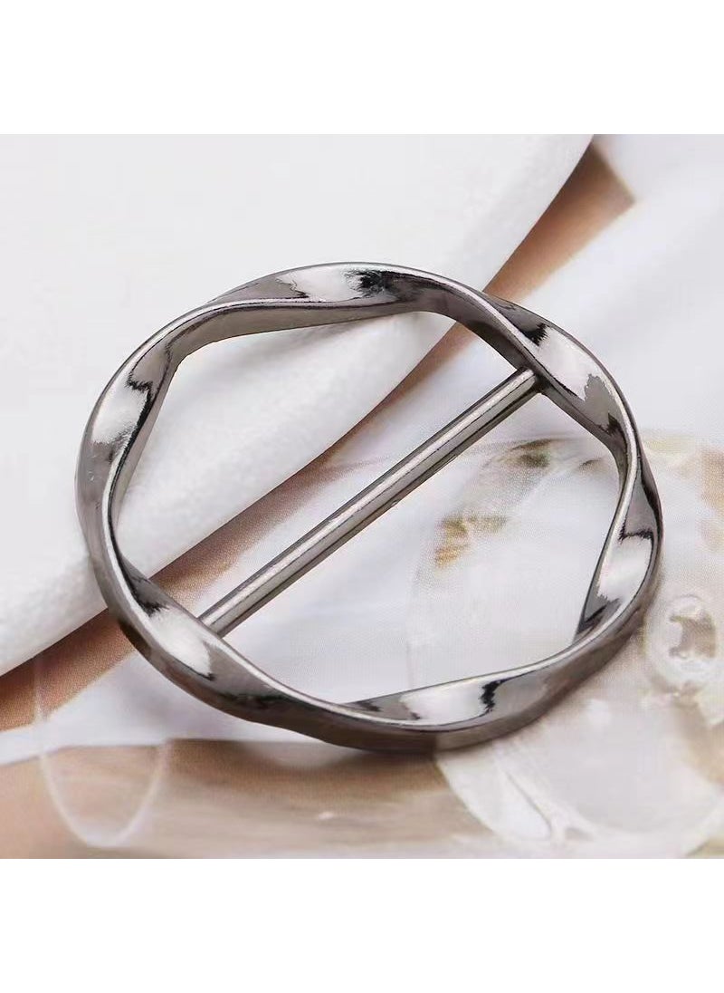 Generic - 2024 Spring Summer T-Shirt Scarf Knot Clip Fog Gold - Image 1