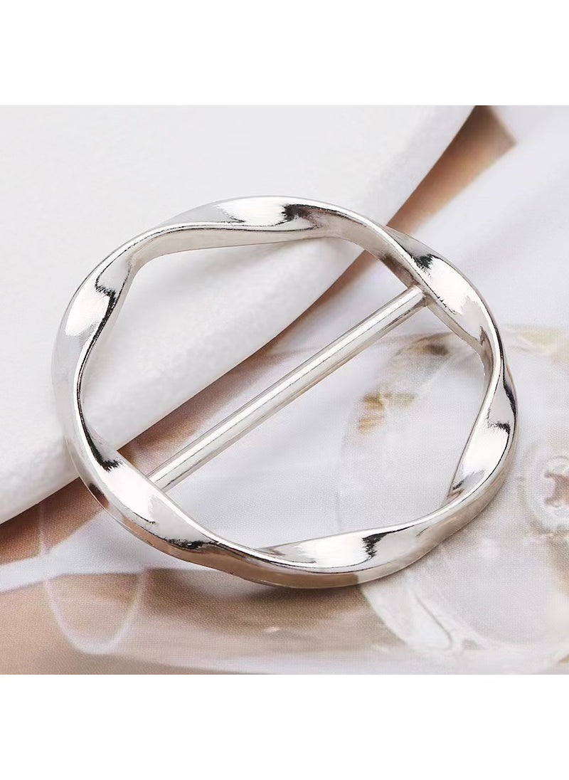 Generic - 2024 Spring Summer T-Shirt Scarf Knot Clip Fog Gold - Image 1