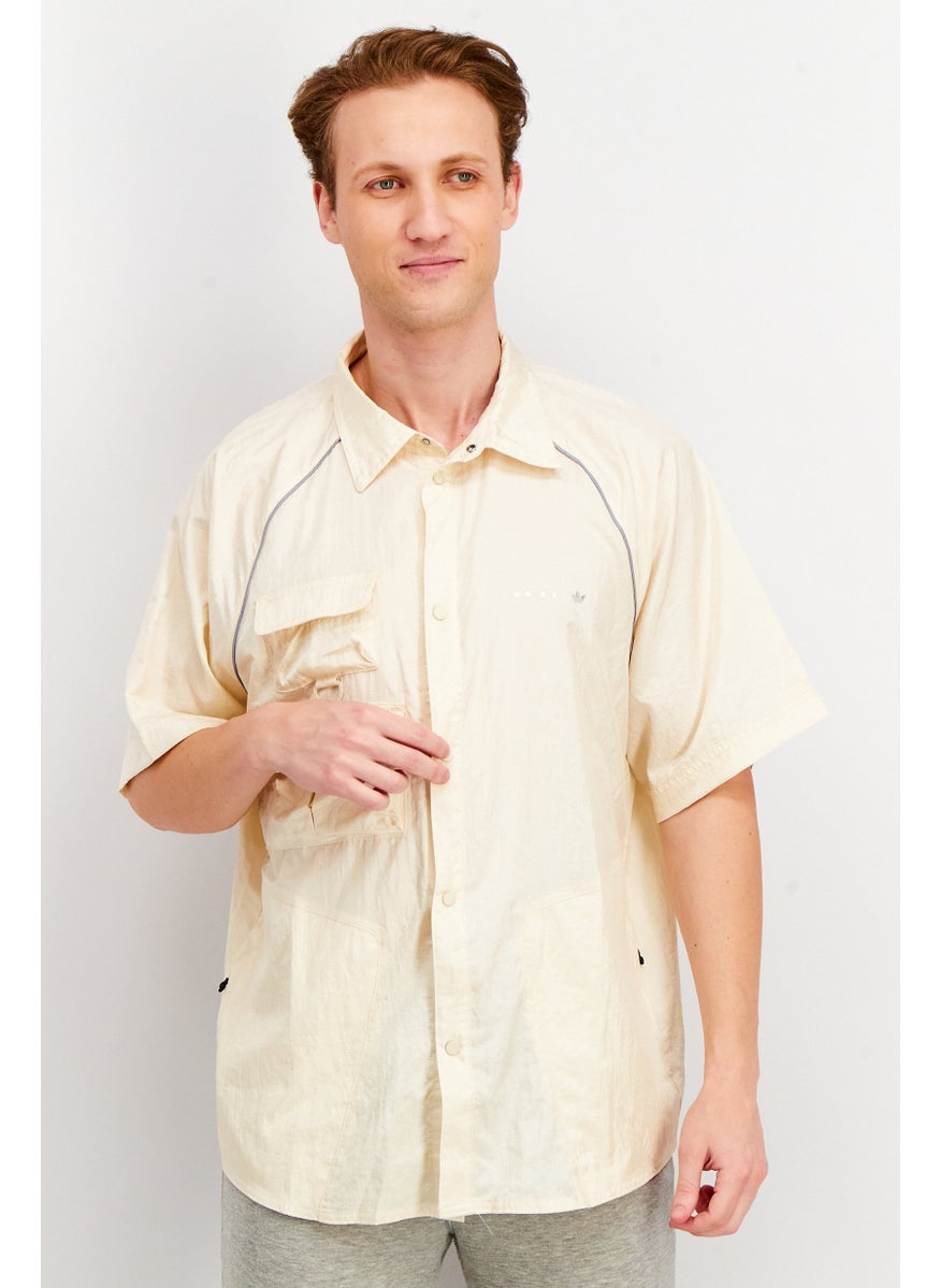 adidas Originals Men Regular Fit Short Sleeve  Outdoor Polo Shirt, Beige  - Image 1