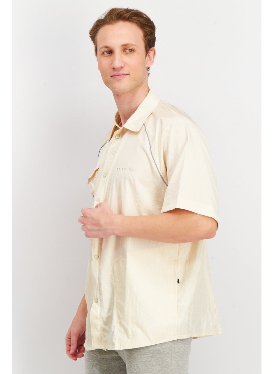 adidas Originals Men Regular Fit Short Sleeve  Outdoor Polo Shirt, Beige  - Image 3