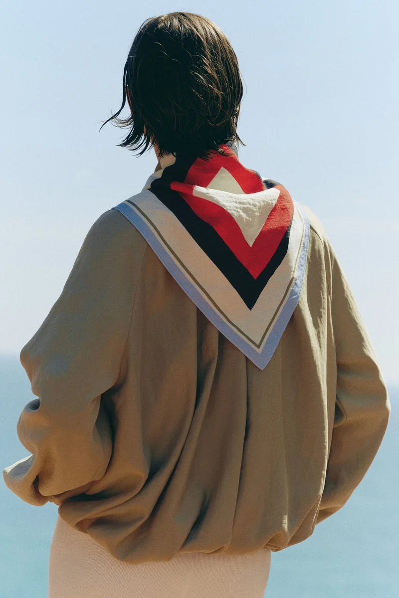 H&M  Bubble-hem jacket with scarf for Women | Best Price UAE