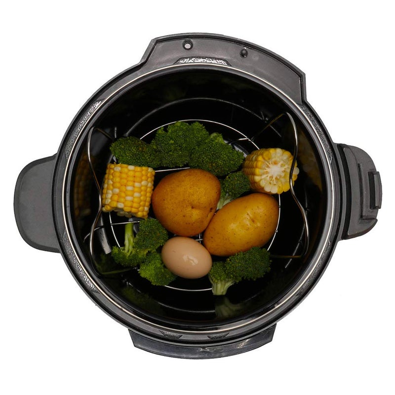 Createy Steamer Rack Trivet with Handles Compatible with Instant Pot Accessories 3 Qt 5 Quart, Pressure Cooker Trivet Wire Steam Rack, Great for Lifting out Whatever Delicious Meats & Veggies You Cook - Image 4