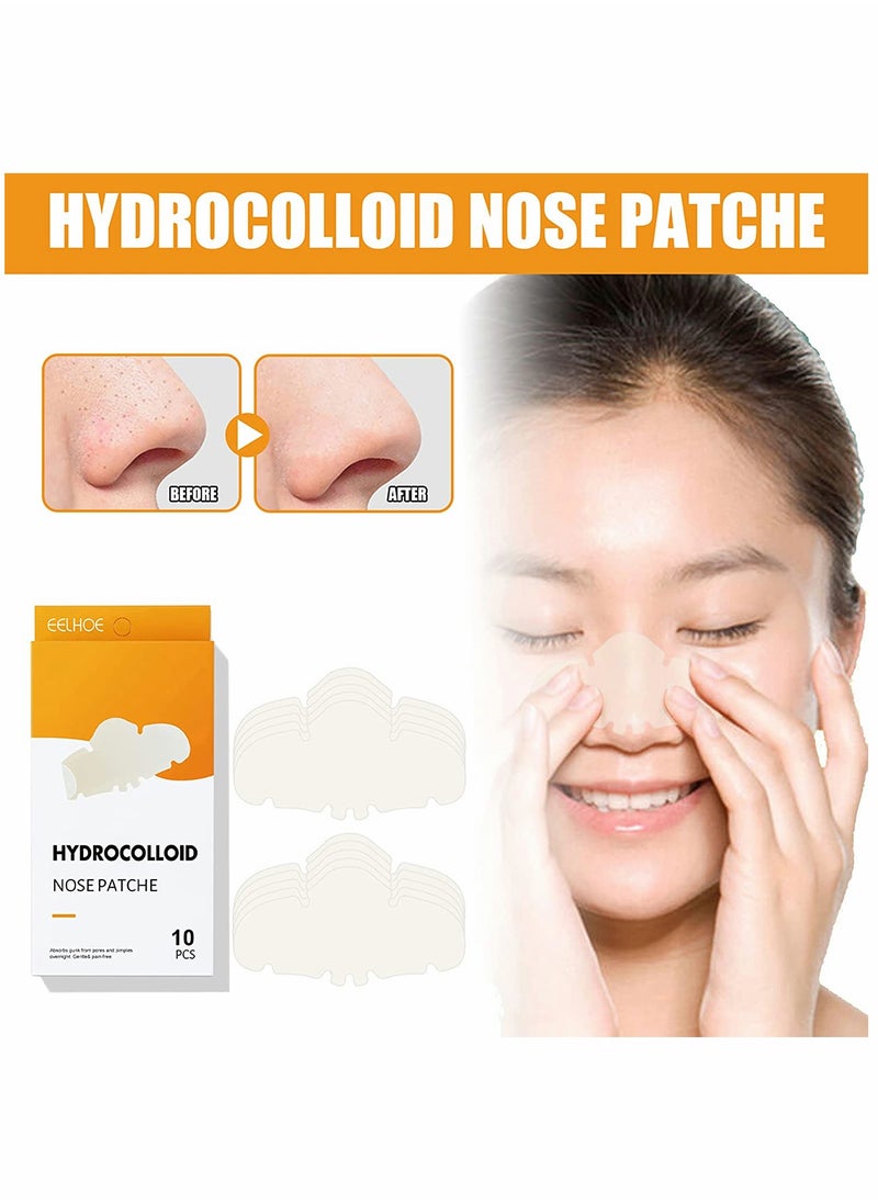 KASTWAVE - Nose Strip, Pimple Patche, Nose Sticker, Mighty Patch, Zits Strip, Hydrocolloid Patche, for Nose Pore, Zit, and Oil, Dermatologist, Approved Overnight Pore Strips to Absorb Acne Nose Gunk (10 Pcs) - Image 1