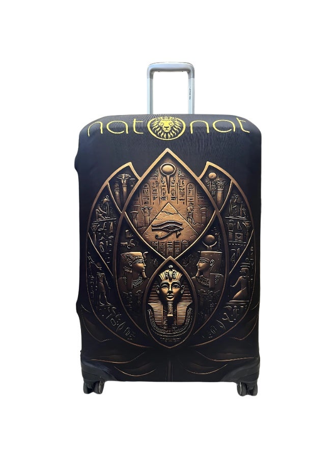 natOnat Travel Luggage Cover Protector - Suitcase Cover - Stretchy, Washable Spandex & Polyester - Protects Against Dirt & Scratches -  Egyptian Lotus Design - Fits 48-53 CM Height (Small) - Image 1