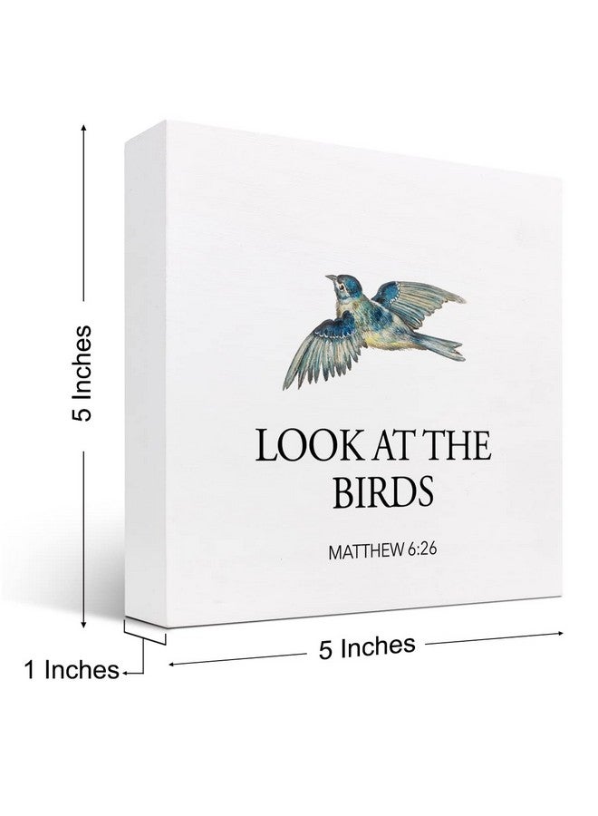 z-crange z-crange Wood Box Sign, Matthew 6:26 Wall Art, Sign for Christian Home Decor - Image 3