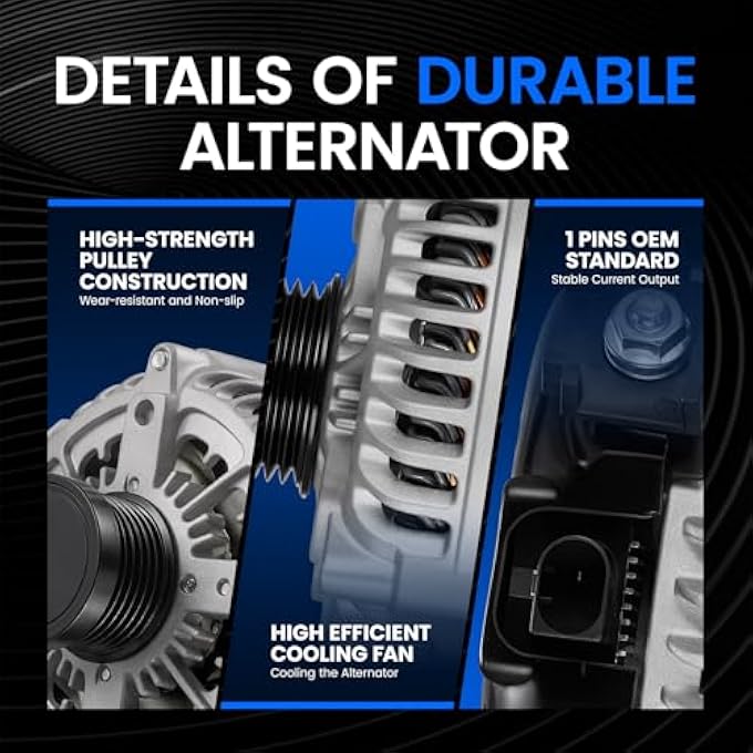 SYKRSS 14204 Alternator Compatible with BMW 228i 14-16, 320i 13-18, 328i, 428i xDrive, 528i, X1, X3, X4, Z4, L4 2.0L, 12V 210Amp, Replace# 12317605061 12317605479 104210-6400 - Image 3