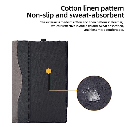 VEVOOD Laptop Cover for Lenovo ThinkPad T14 Gen 3 Gen4 T14s Gen 3 Gen 4 All Inclusive Drop Case 14" PU Leather Inside Pocket Cover (Gray) - Image 4